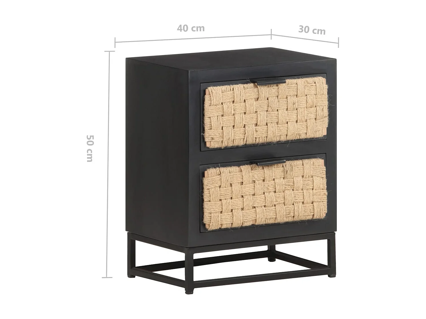 Garden Furniture -  Nachtkastje 40x30x50 cm massief mangohout