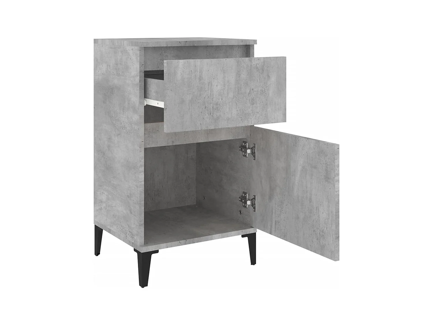 Amite  Tables de chevet 2 pcs gris béton 40x35x70 cm