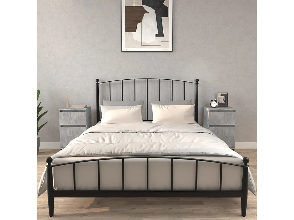 Amite  Tables de chevet 2 pcs gris béton 40x35x70 cm