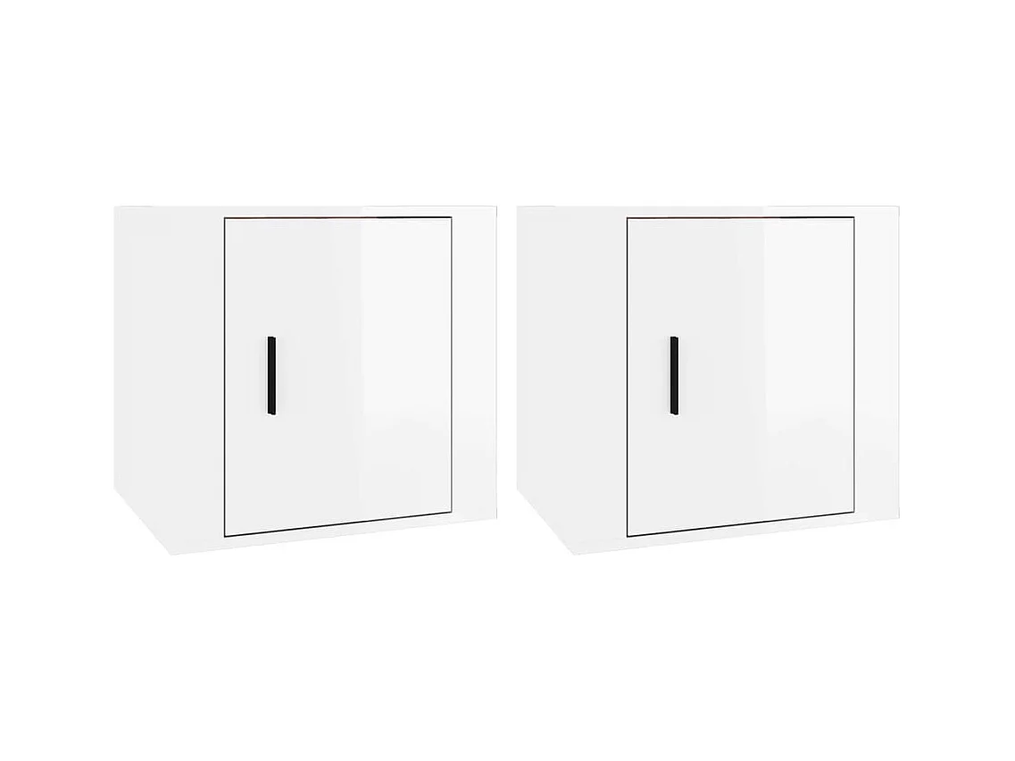 Quinty  Nachtkastjes 2 st 50x39x47 cm hoogglans wit