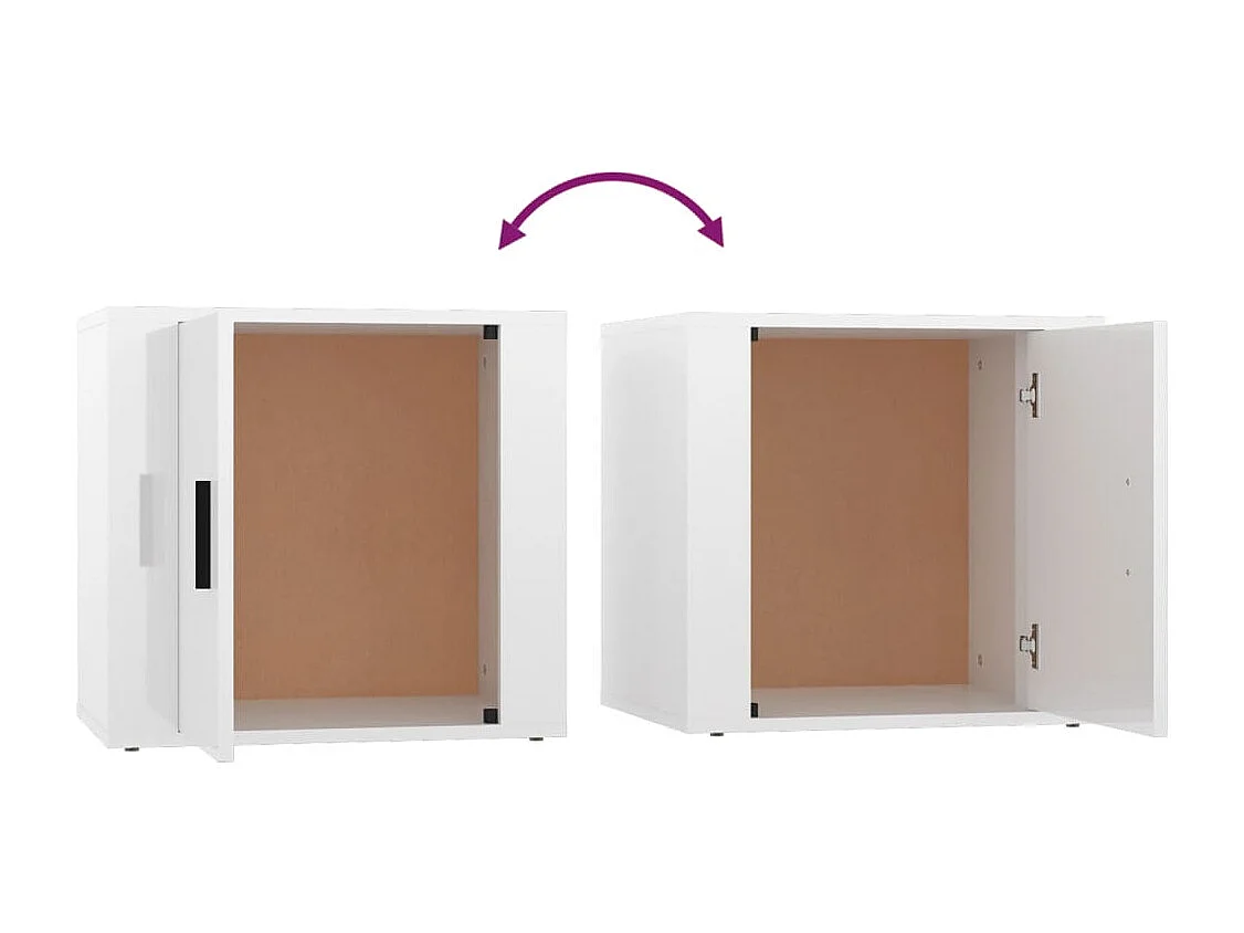 Quinty  Nachtkastjes 2 st 50x39x47 cm hoogglans wit