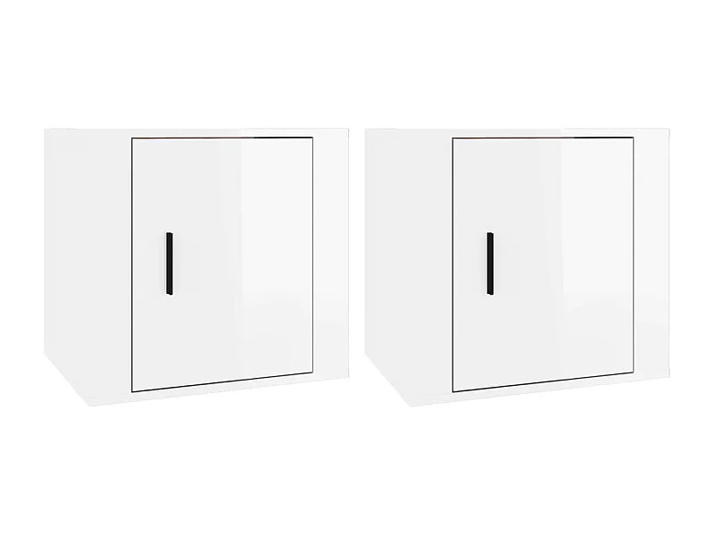 Quinty  Nachtkastjes 2 st 50x39x47 cm hoogglans wit