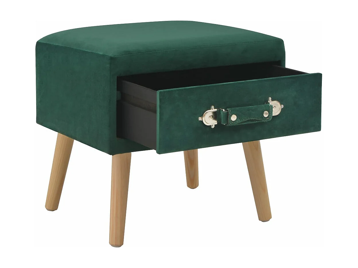 Dorien  Table de chevet Vert 40x35x40 cm Velours