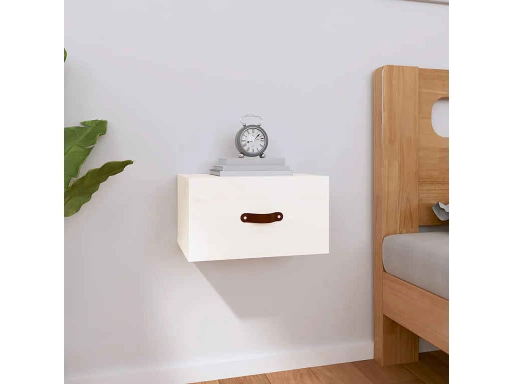 Ahmed  Table de chevet murale Blanc 40x29,5x22 cm