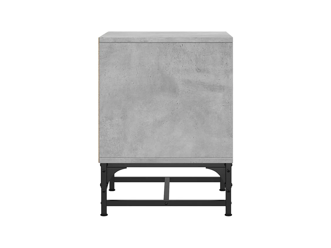 Brussels  Tables de chevet et portes vitrées 2 pcs gris béton 35x37x50 cm