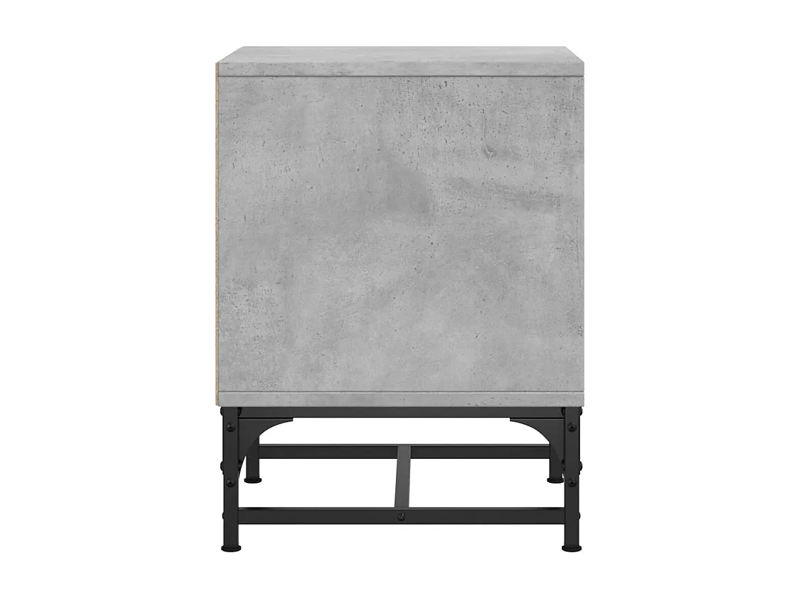 Brussels  Tables de chevet et portes vitrées 2 pcs gris béton 35x37x50 cm