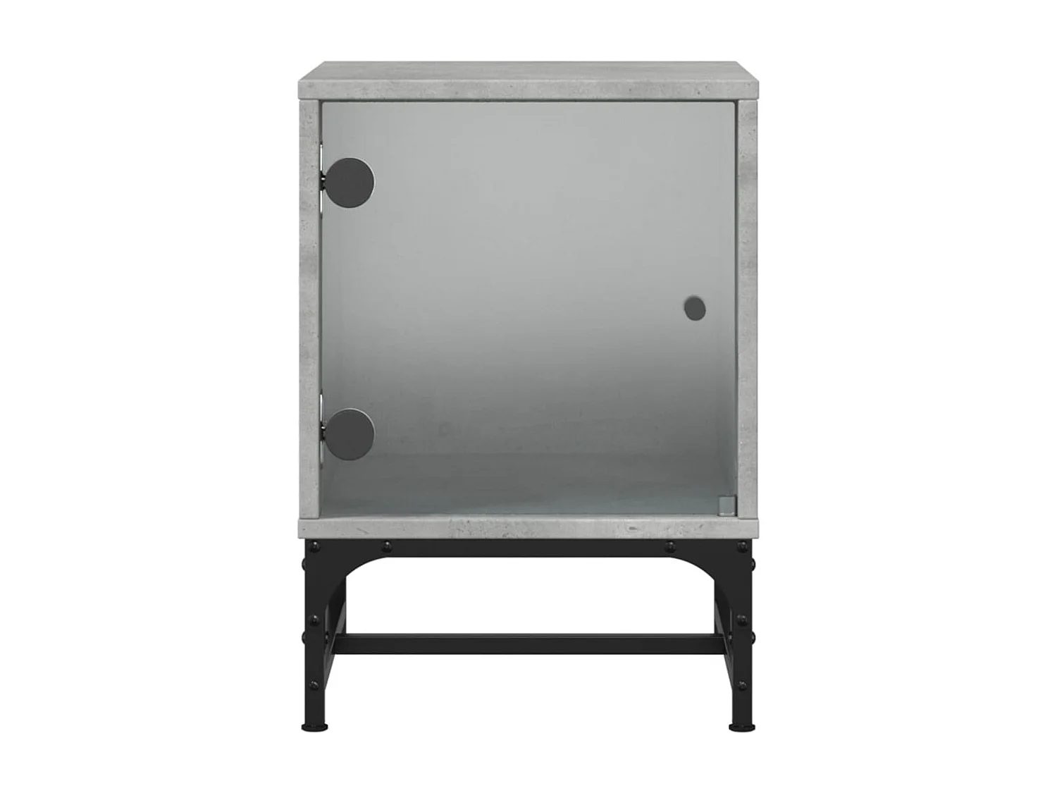 Brussels  Tables de chevet et portes vitrées 2 pcs gris béton 35x37x50 cm