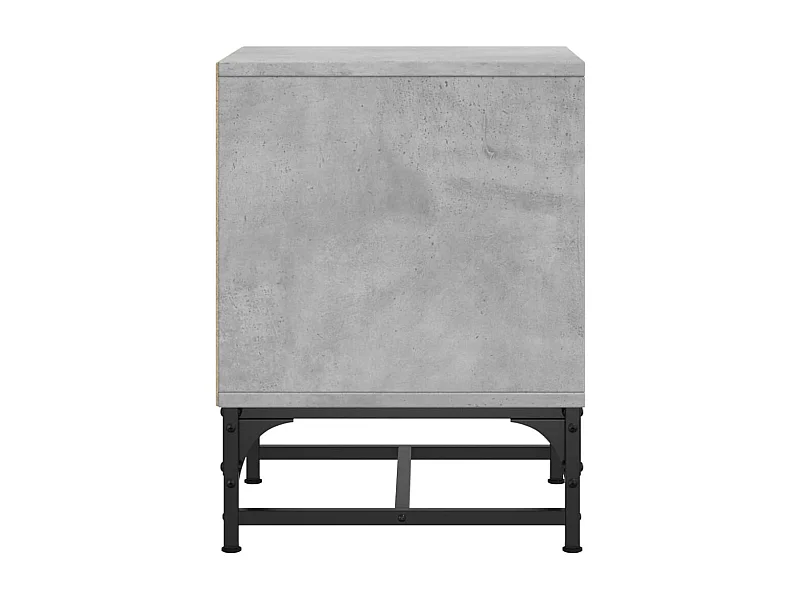Brussels  Tables de chevet et portes vitrées 2 pcs gris béton 35x37x50 cm