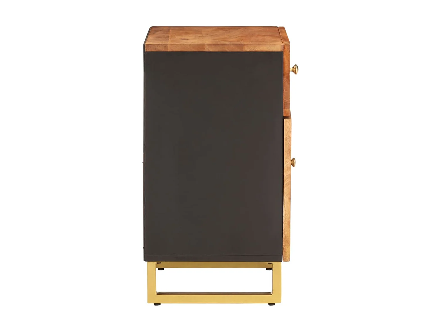 Garden Furniture -  Nachtkastje 50x33x60 cm massief mangohout bruin en zwart