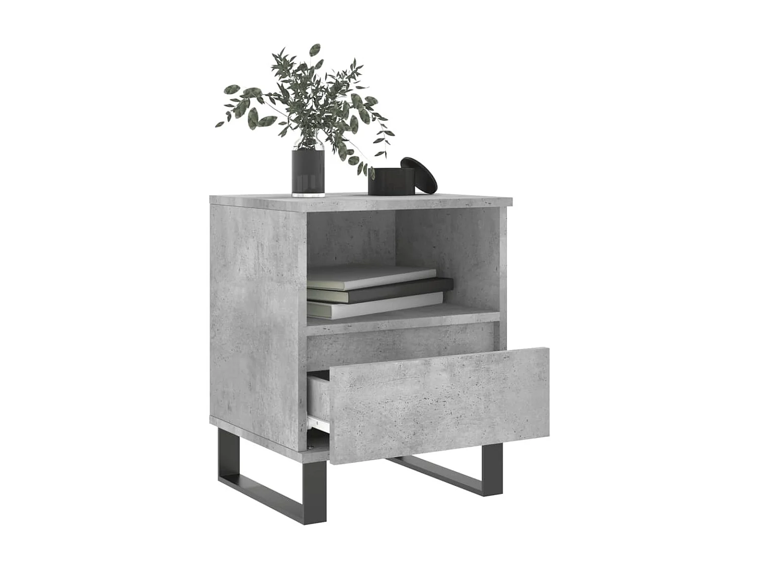 Pau  Tables de chevet 2 pcs gris béton 40x35x50 cm bois d’ingénierie