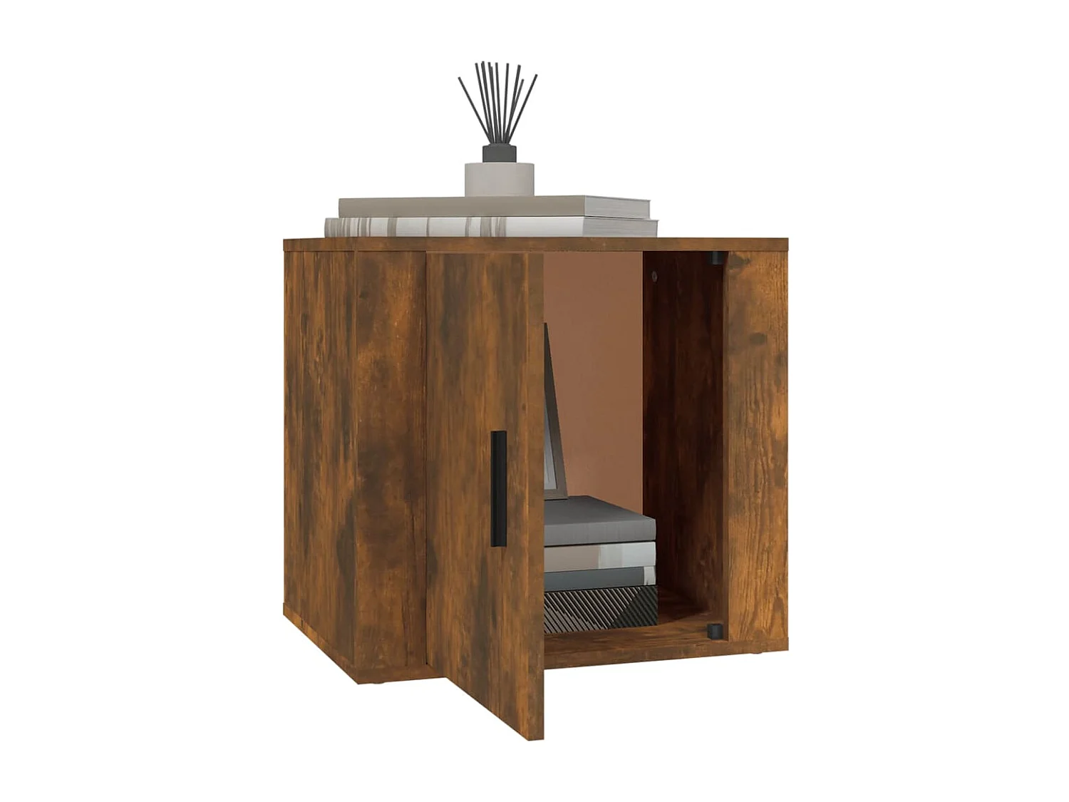 Quinty  Table de chevet Chêne fumé 50x39x47 cm