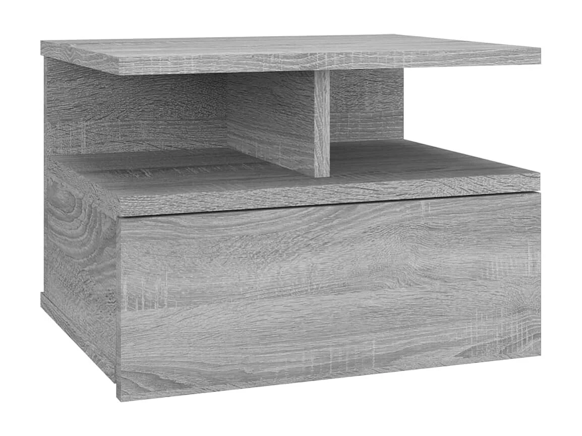 Emmanuelle  Tables de chevet flottantes 2 pcs Sonoma gris 40x31x27 cm