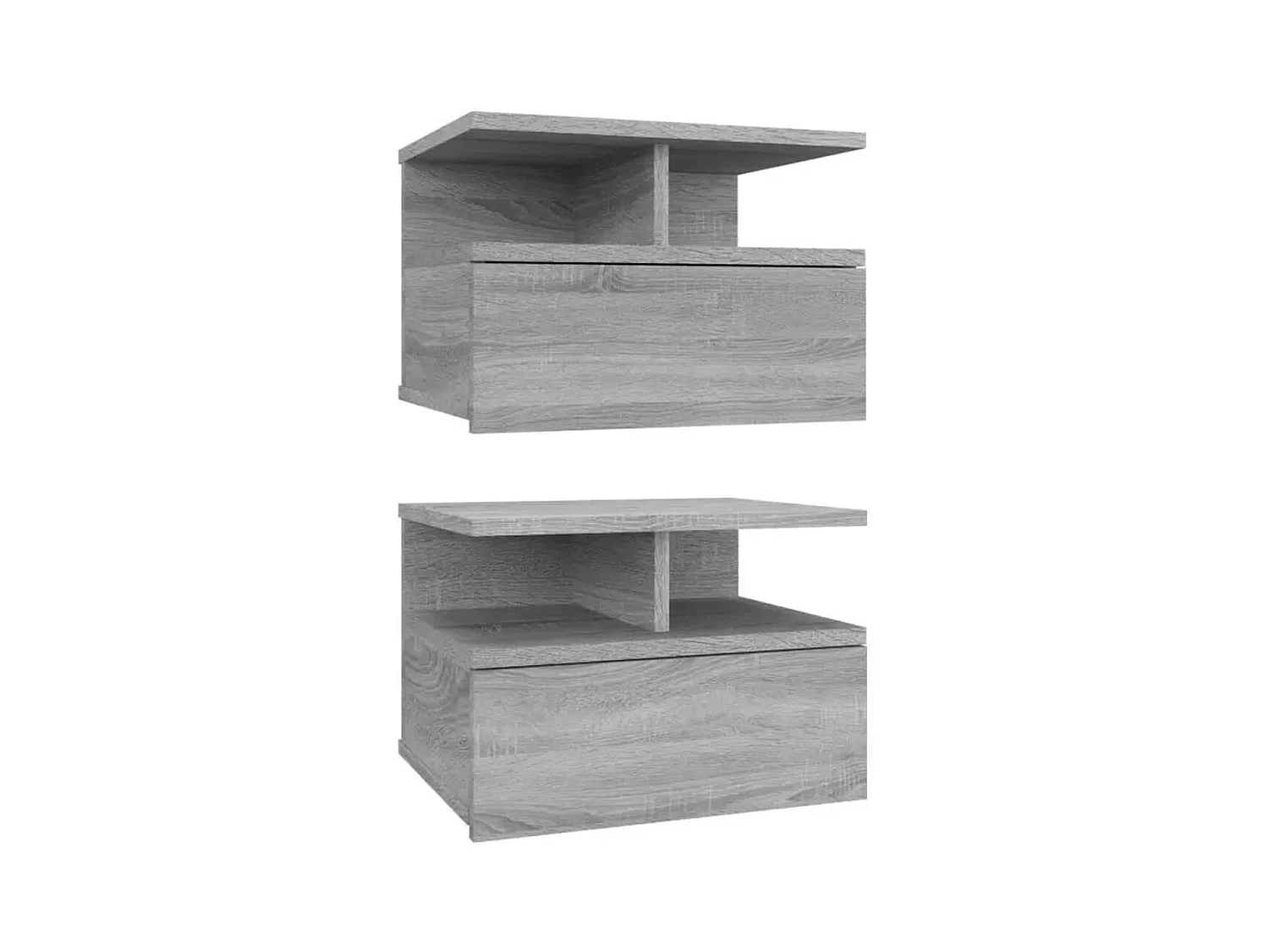 Emmanuelle  Tables de chevet flottantes 2 pcs Sonoma gris 40x31x27 cm