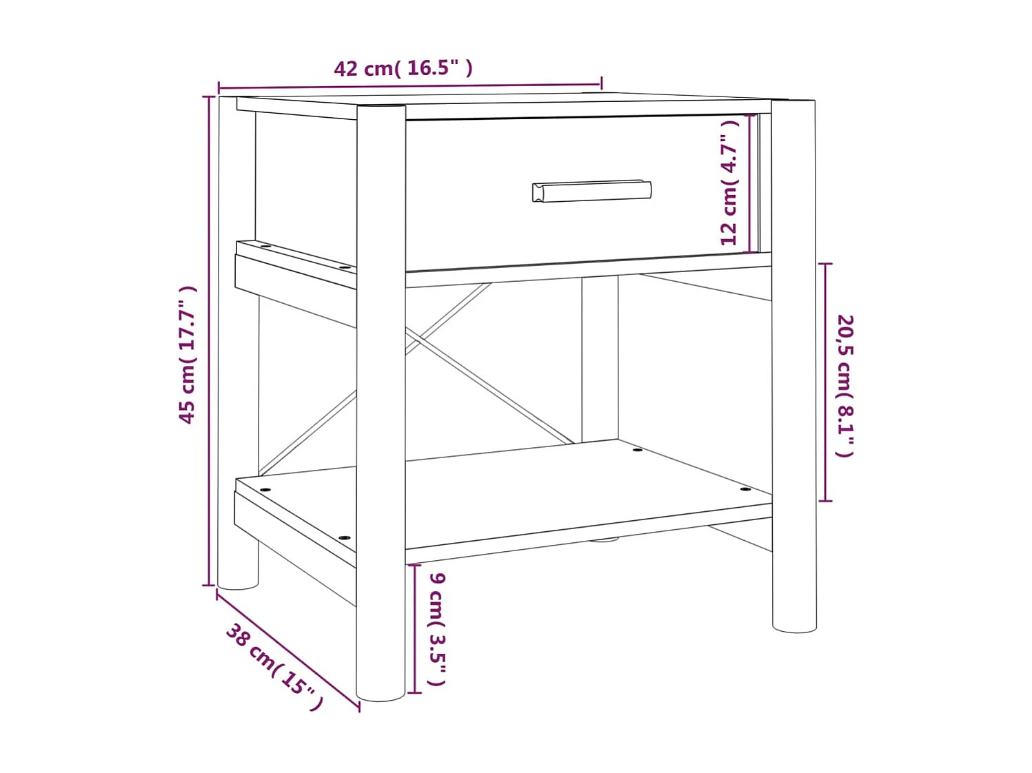 Surprise  Tables de chevet 2 pcs Blanc 42x38x45 cm Bois d’ingénierie