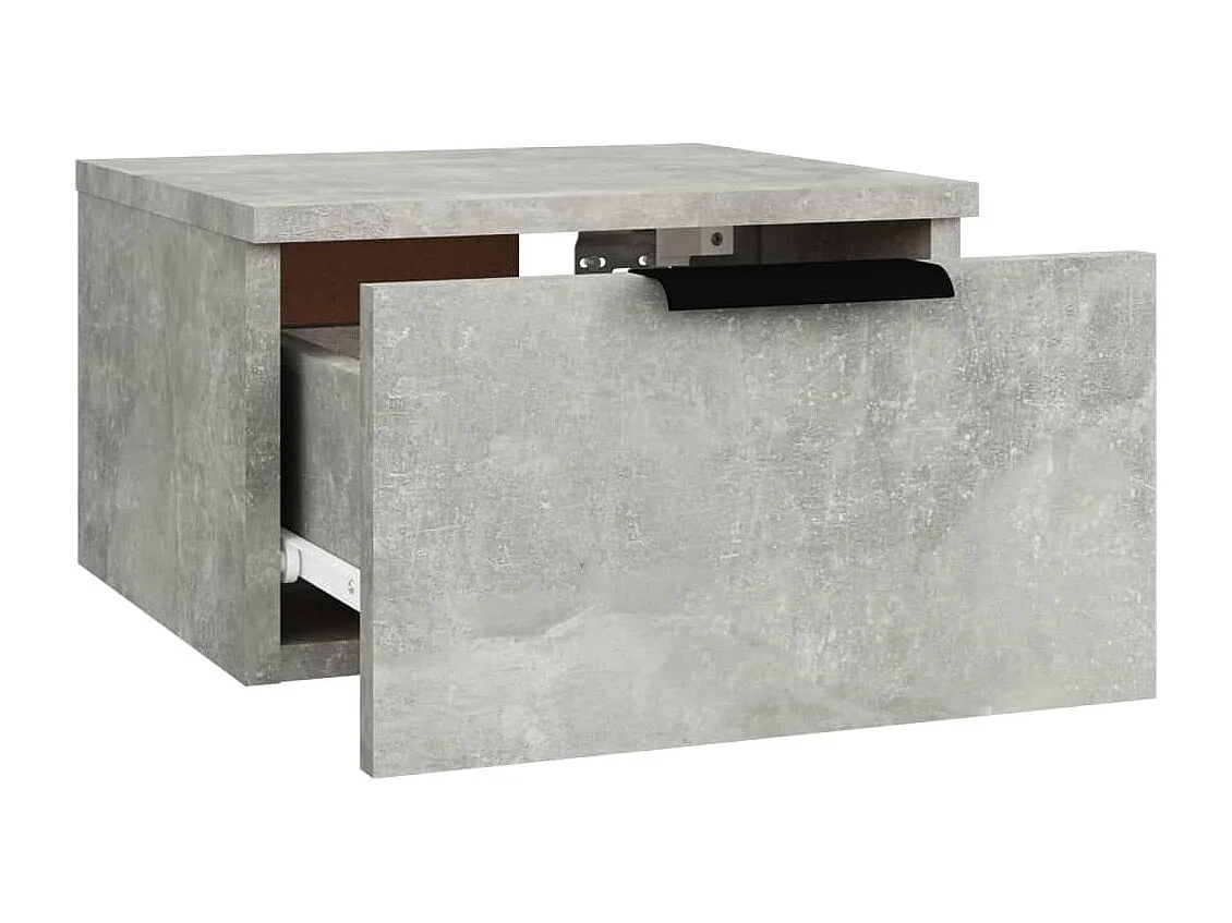 Steve James  Table de chevet murale Gris béton 34x30x20 cm