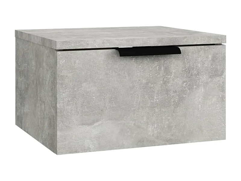 Steve James  Table de chevet murale Gris béton 34x30x20 cm