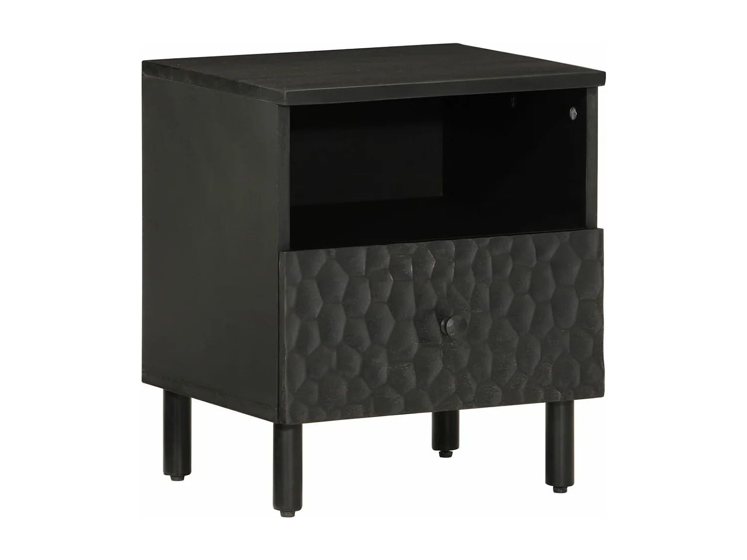 Helena-West Helena  Table de chevet noir 40x33x46 cm bois de manguier solide