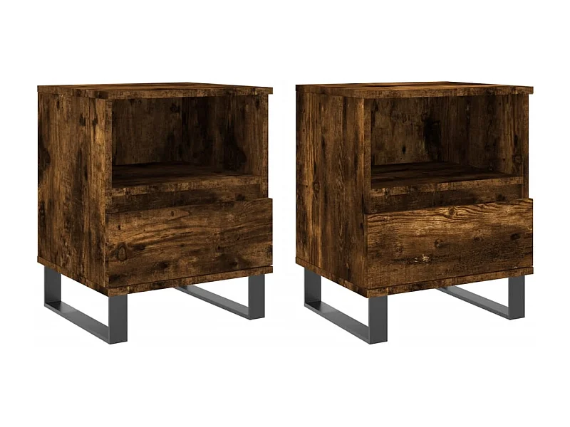 Pau  Tables de chevet 2 pcs chêne fumé 40x35x50 cm bois ingénierie