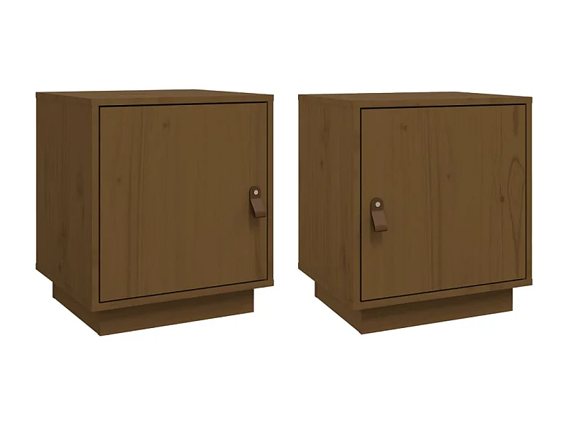 Clark Mills  Tables de chevet 2pcs Marron miel 40x34x45cm Bois de pin massif