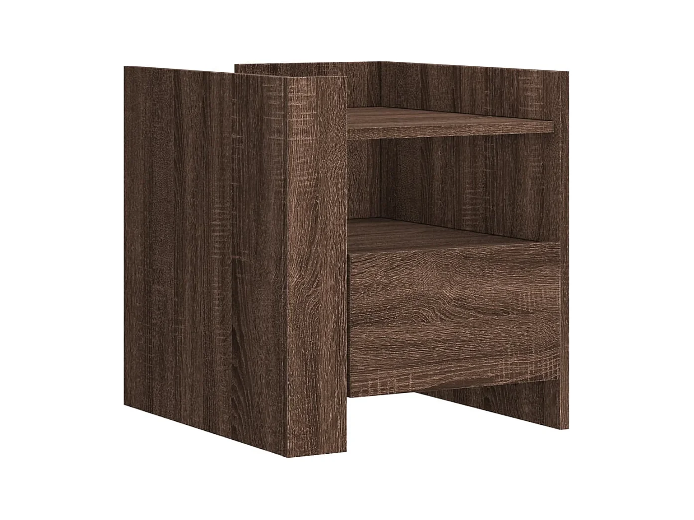Chesnee  Mesita de noche madera de ingeniería roble marrón 45x50x50 cm