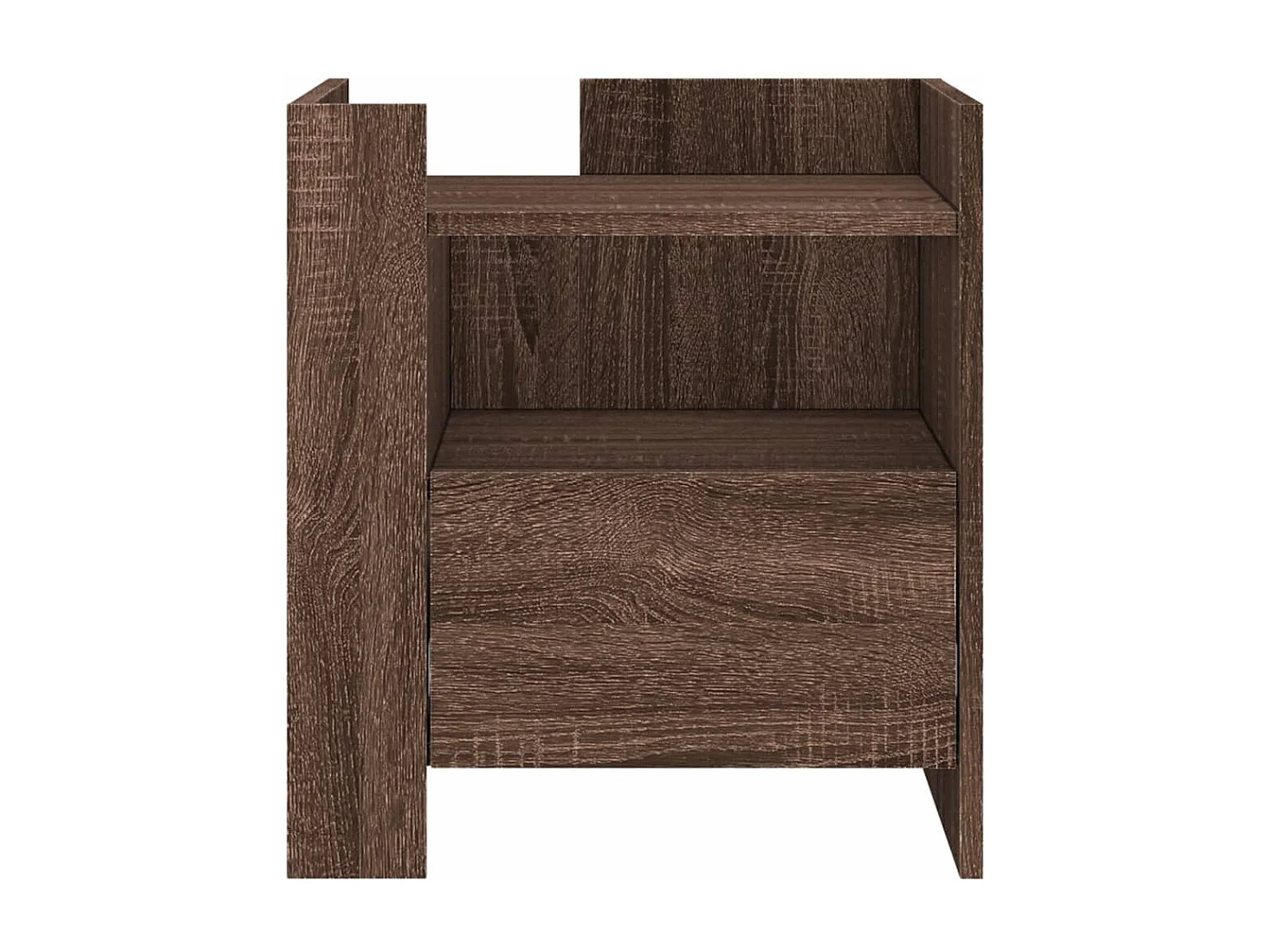 Chesnee  Nachtkastje 45x50x50 cm bewerkt hout bruin eikenkleurig