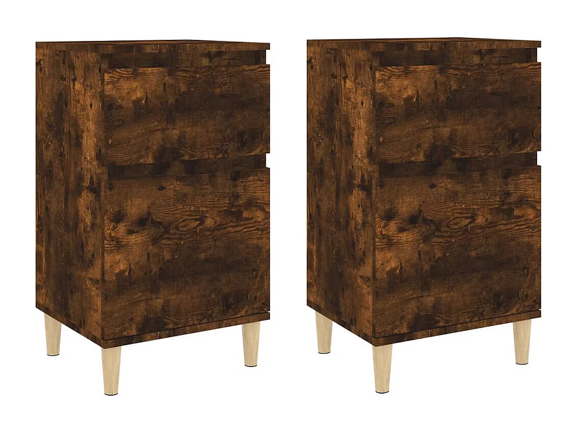 Bellevue  Tables de chevet 2 pcs chêne fumé 40x35x70 cm