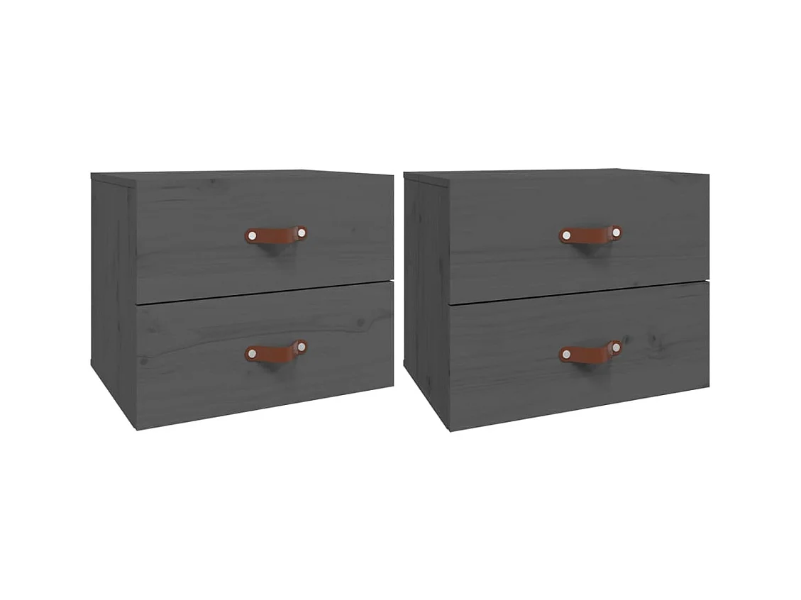 Elmont  Tables de chevet murales 2 pcs Gris 50x36x40 cm