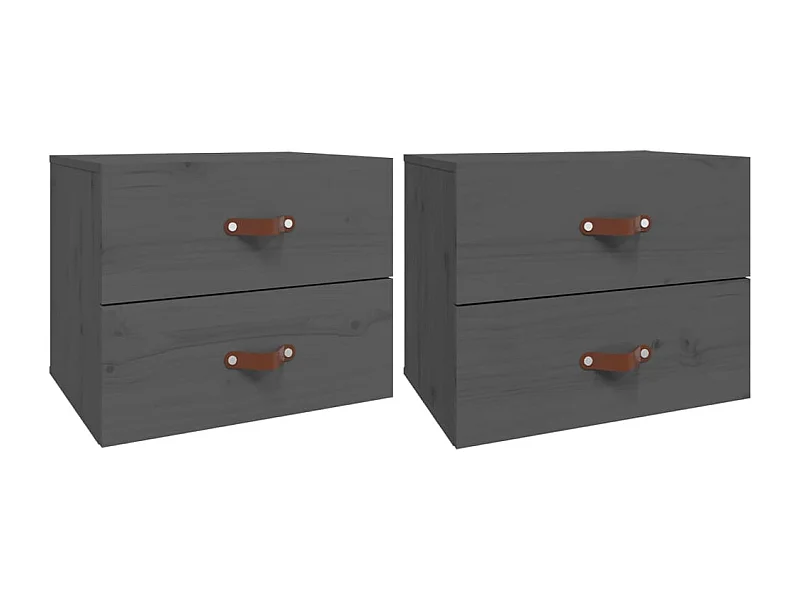 Elmont  Tables de chevet murales 2 pcs Gris 50x36x40 cm