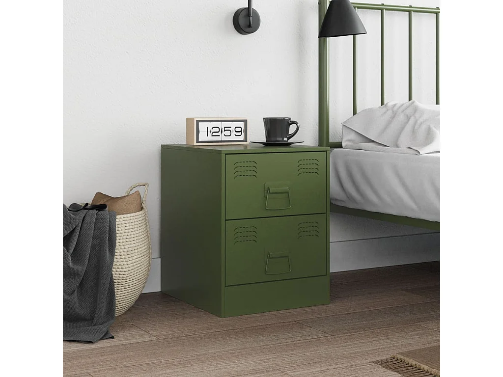 Groton  Comodino Verde34,5x39x44 cm in Acciaio