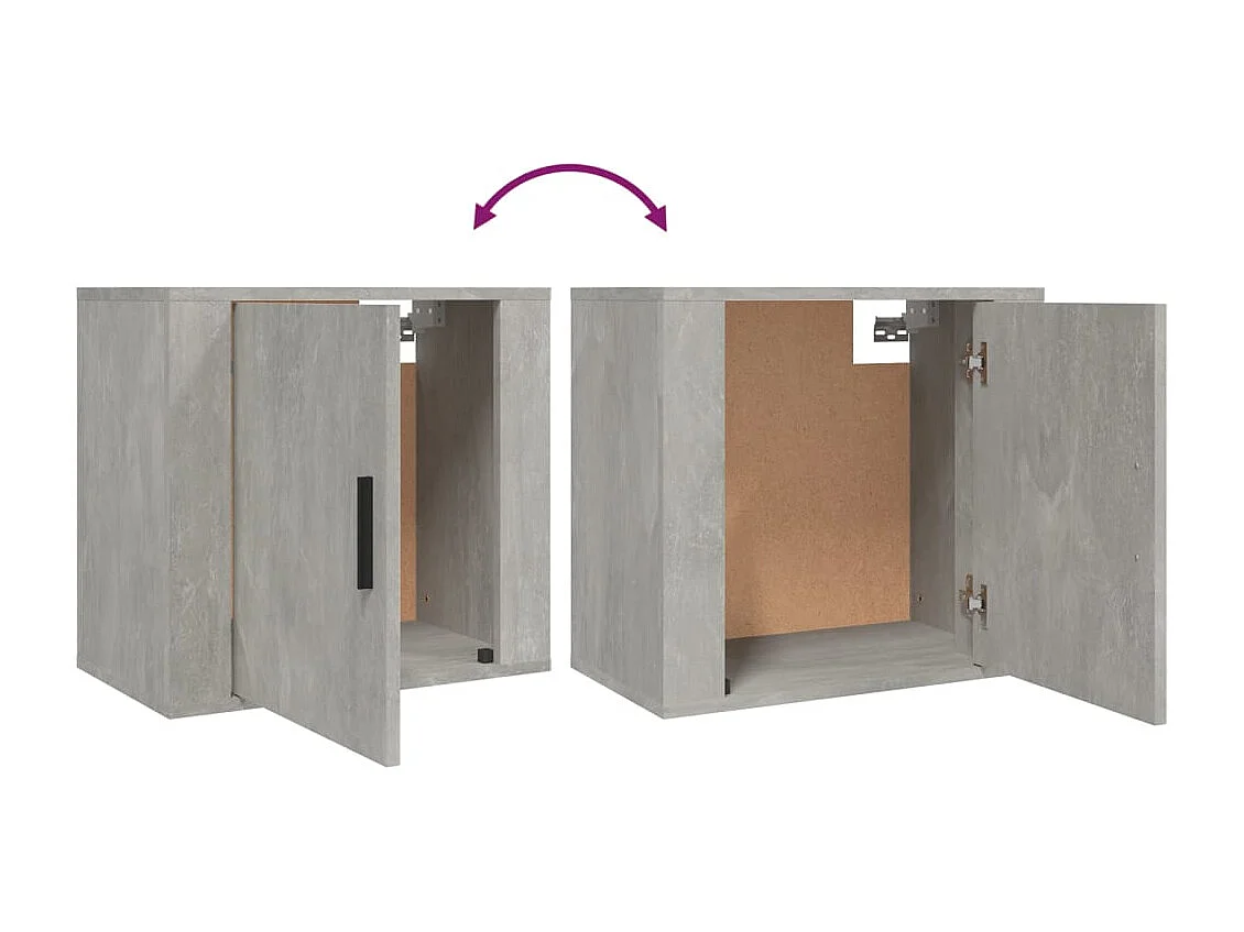 Almond  Tables de chevet murales 2 pcs Gris béton 50x30x47 cm