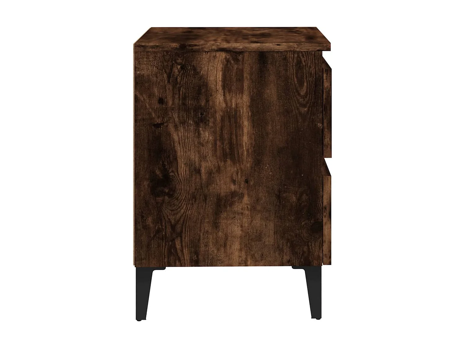 Orvieto  Table de chevet avec pieds en métal Chêne fumé 40x35x50 cm