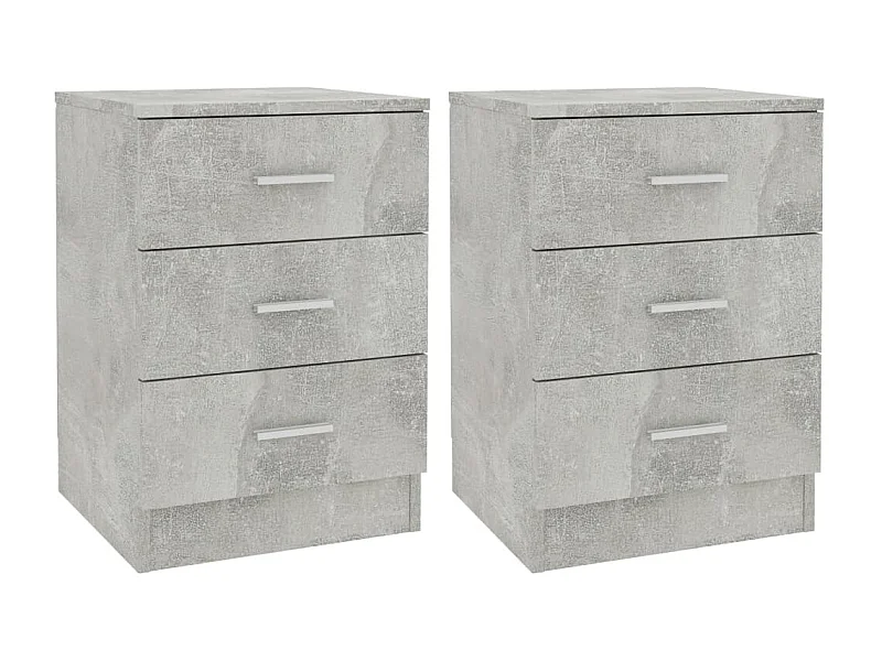 Drumraney  Tables de chevet 2 pcs Gris béton 38x35x56 cm Bois d'ingénierie