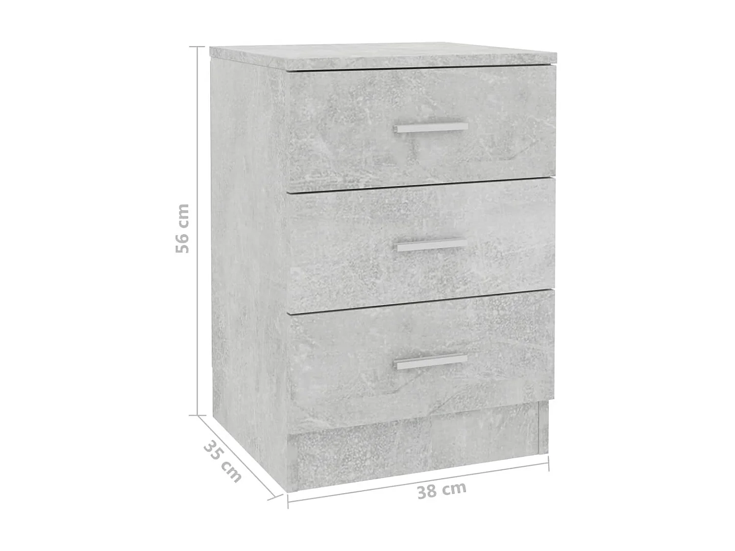 Drumraney  Tables de chevet 2 pcs Gris béton 38x35x56 cm Bois d'ingénierie