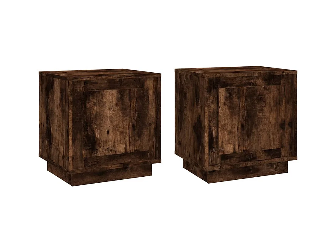 Jordy  Tables de chevet 2 pcs chêne fumé 44x35x45 cm bois d'ingénierie