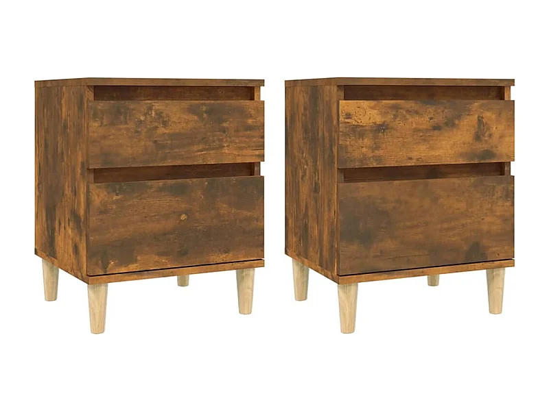 Montmorency  Tables de chevet 2 pcs Chêne fumé 40x35x50 cm