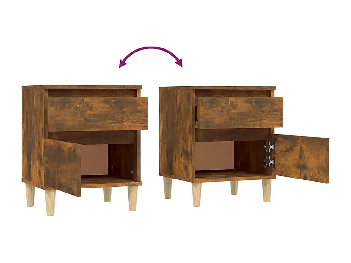 Montmorency  Tables de chevet 2 pcs Chêne fumé 40x35x50 cm