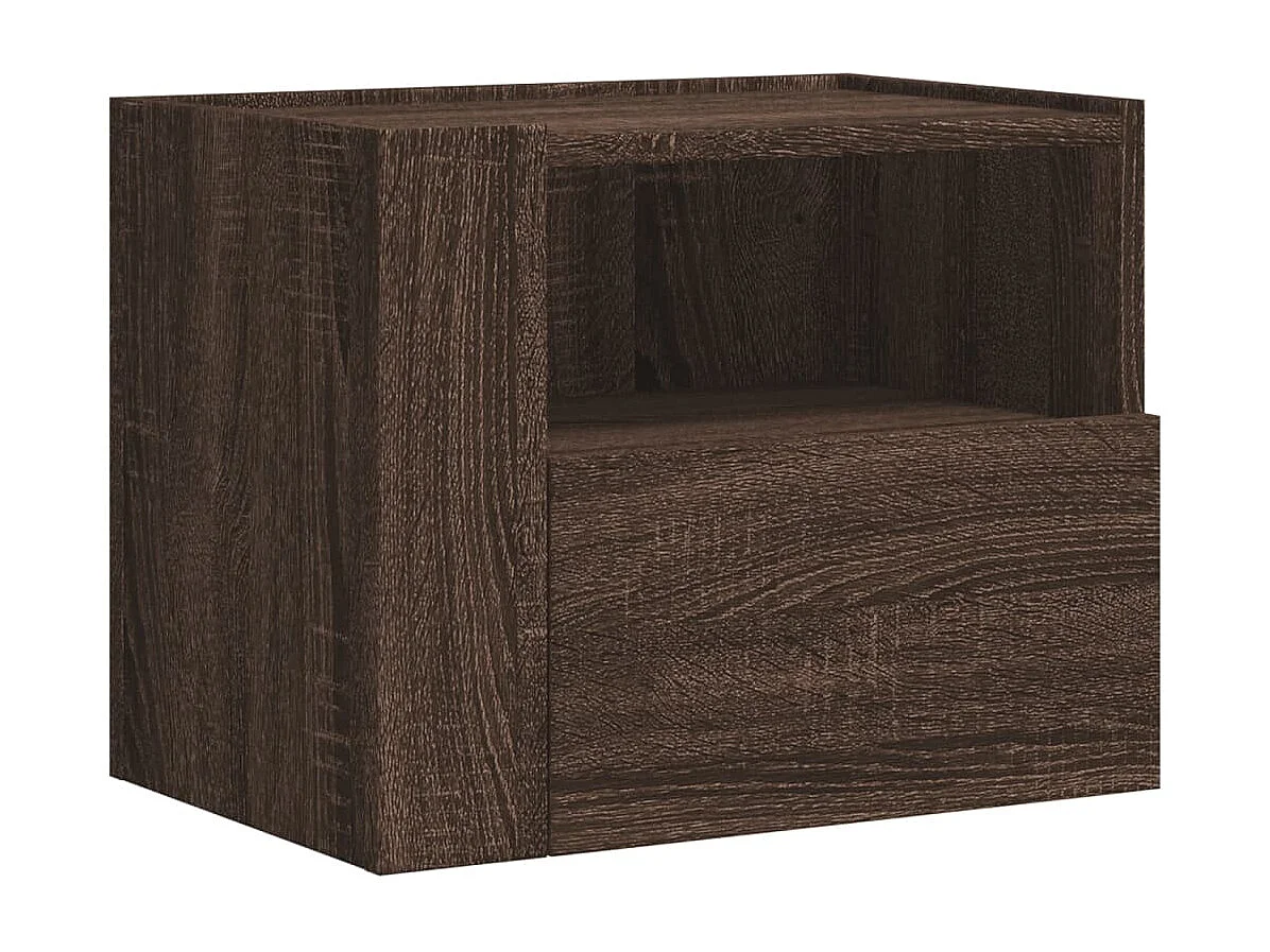 Sun City Center  Table de chevet murale chêne marron 45x30x35 cm