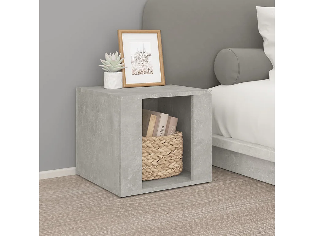 Alpena  Table de chevet Gris béton 41x40x36 cm Bois d'ingénierie