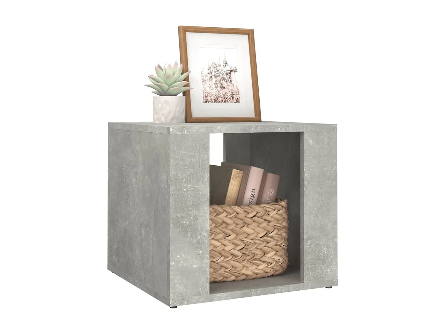 Alpena  Table de chevet Gris béton 41x40x36 cm Bois d'ingénierie