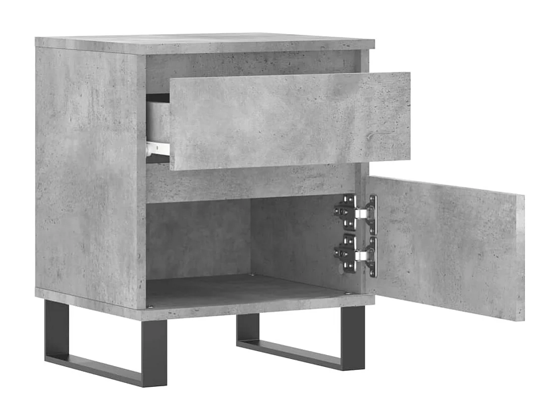 Rinald  Mesitas noche 2 uds madera ingeniería gris hormigón 40x35x50 cm