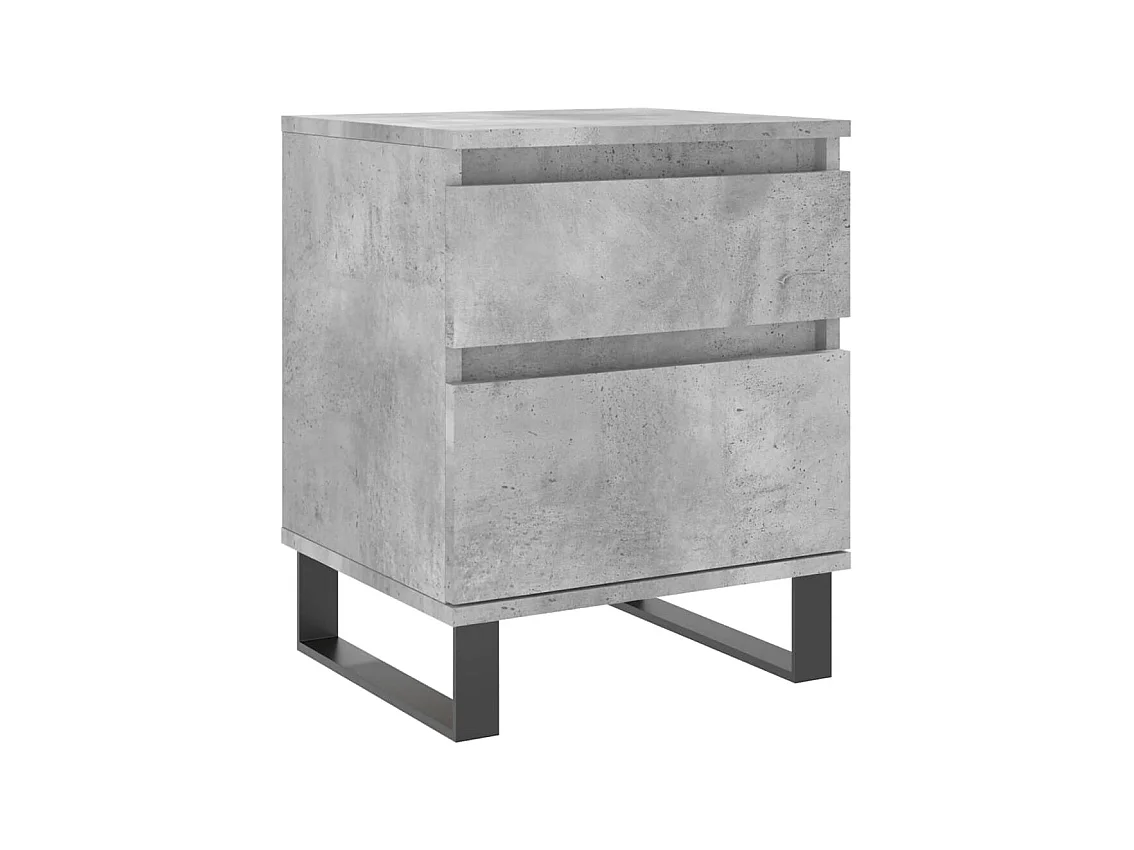 Rinald  Tables de chevet 2 pcs gris béton 40x35x50 cm bois d’ingénierie