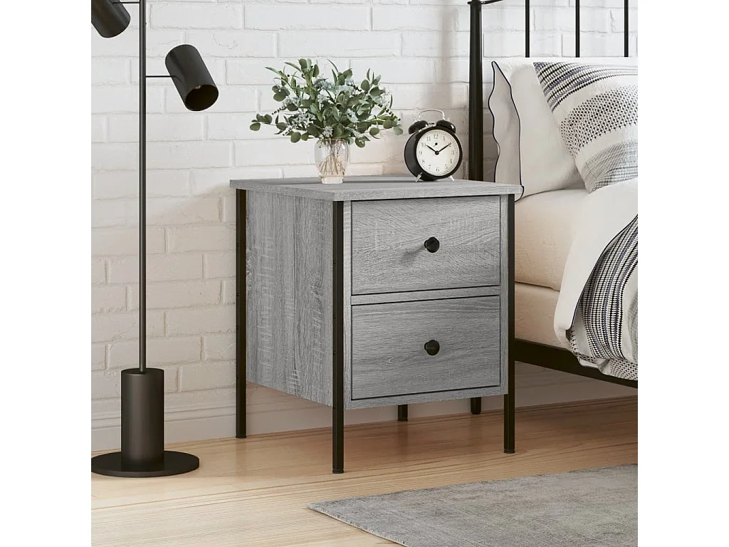 Elmhurst  Table de chevet sonoma gris 40x42x50 cm bois d'ingénierie