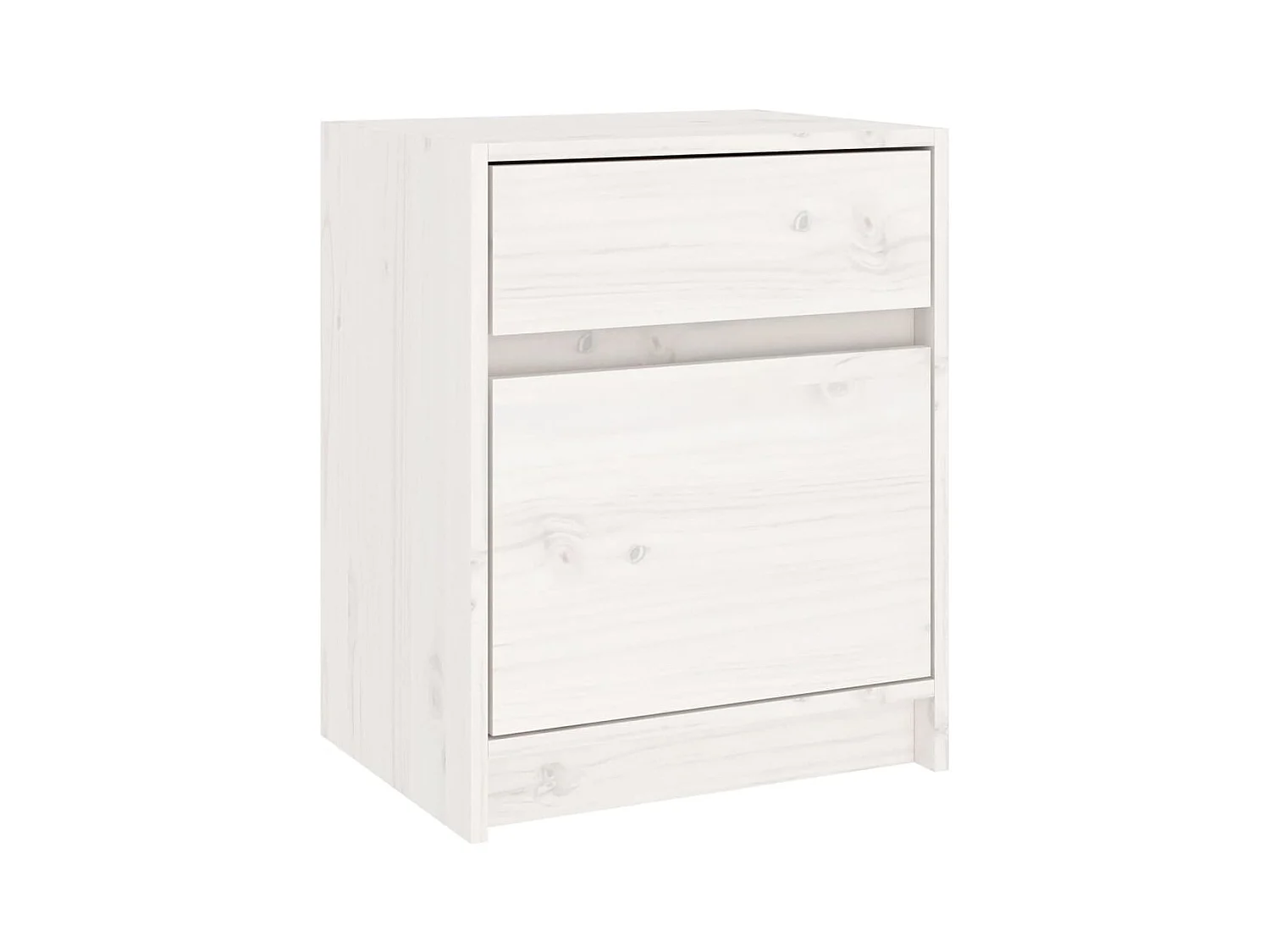 Ollira  Table de chevet Blanc 40x31x50 cm Bois de pin massif