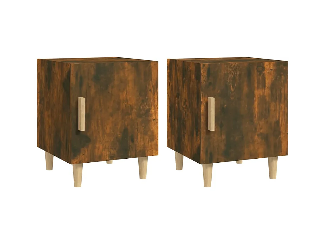 Oupeye  Tables de chevet 2 pcs Chêne fumé Bois d'ingénierie