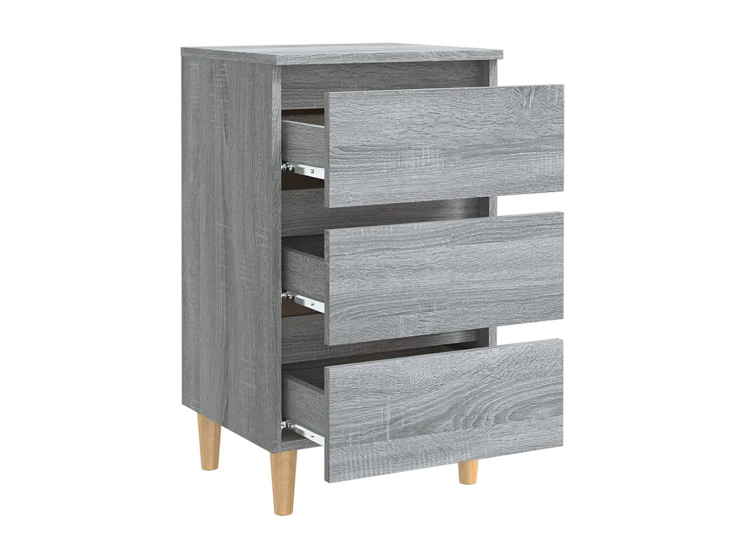 Kendallville  Tables de chevet pieds en bois 2 pcs Sonoma gris 40x35x69 cm