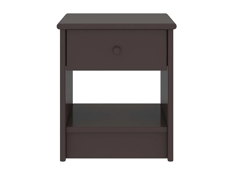 Jeliana  Mesitas de noche madera maciza de pino marrón oscuro 35x30x40cm