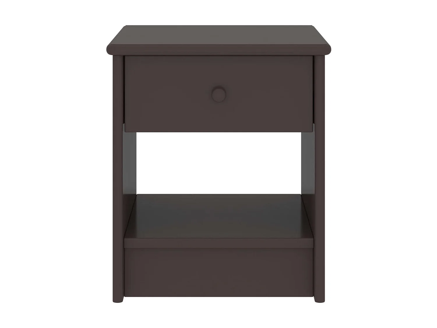 Jeliana  Mesitas de noche madera maciza de pino marrón oscuro 35x30x40cm