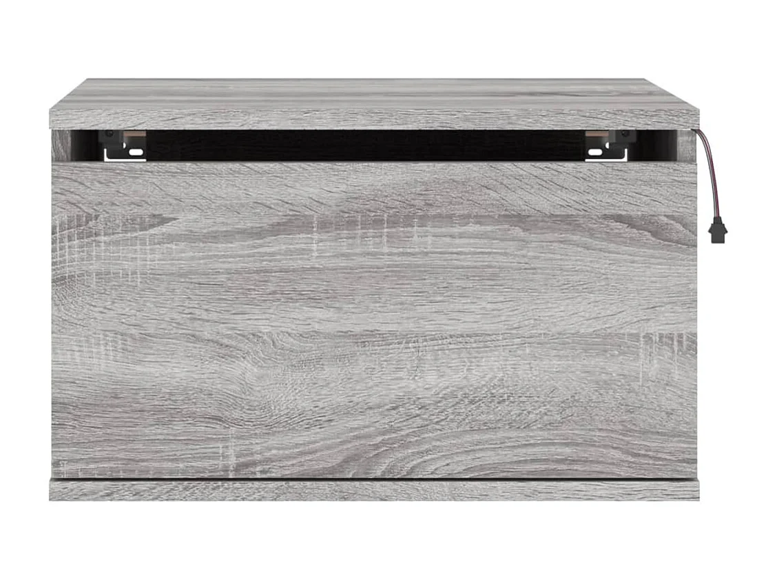 Prolenta Premium -  Mesita de noche de pared con luces LED gris Sonoma