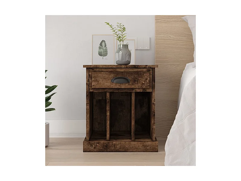 Verónica Paz  Table de chevet chêne fumé 43x36x50 cm