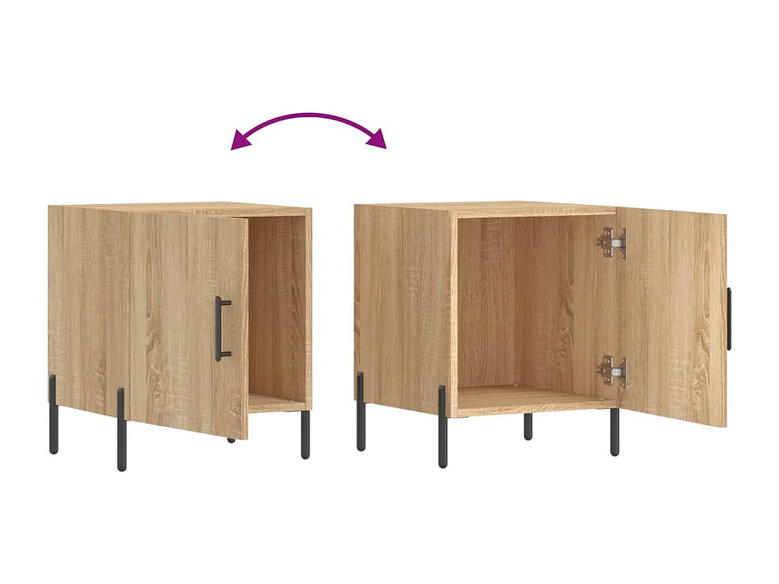 Sulva  Mesitas noche 2 uds madera ingeniería roble Sonoma 40x40x50 cm